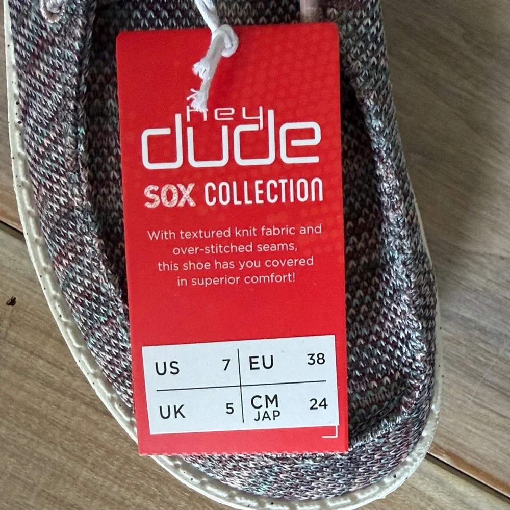 Hey Dude Wendy Sox in Antique Rose - Size 7 NEW WITH TAGS - Picture 3 of 6